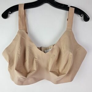 Knix Womens Bra Wireless Comfort Unpadded Sz 8 Beige 40D, 40DD (E) or 42C Ribbed